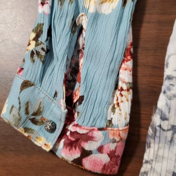 Aratta Silent Journey Floral Flower Blouse Button Down Shirt Velvet Collar Small - Picture 12 of 16